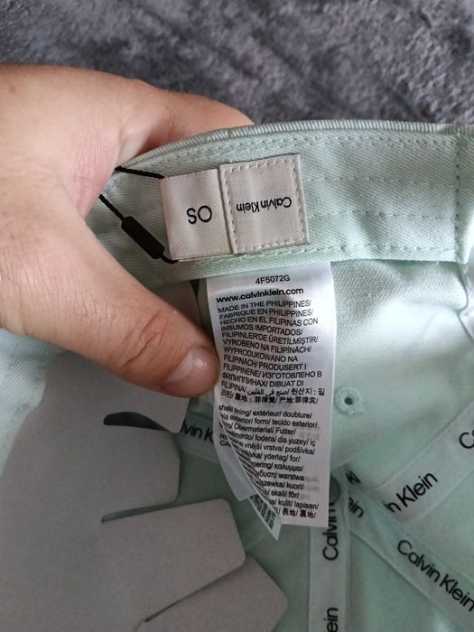 Calvin Klein cotton twill șapcă unisex albastru deschis cu logo mic metalic oS noua originala 100%