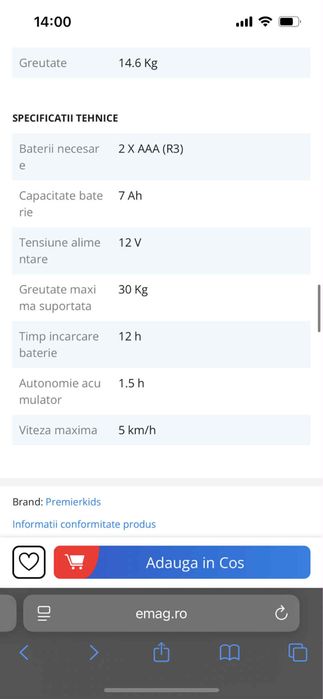 Masinuta electrica pt copii BMW i4