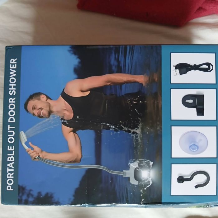 Duș portabil electric pentru camping, acumulator de 2000mAh, ABS,nou
