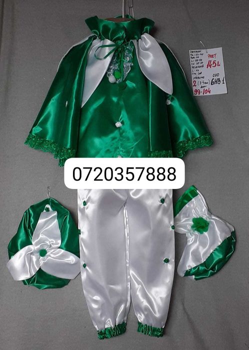 Costum Ghiocel pentru copii 4-5-6 ani si 7-8 ani,165 lei
