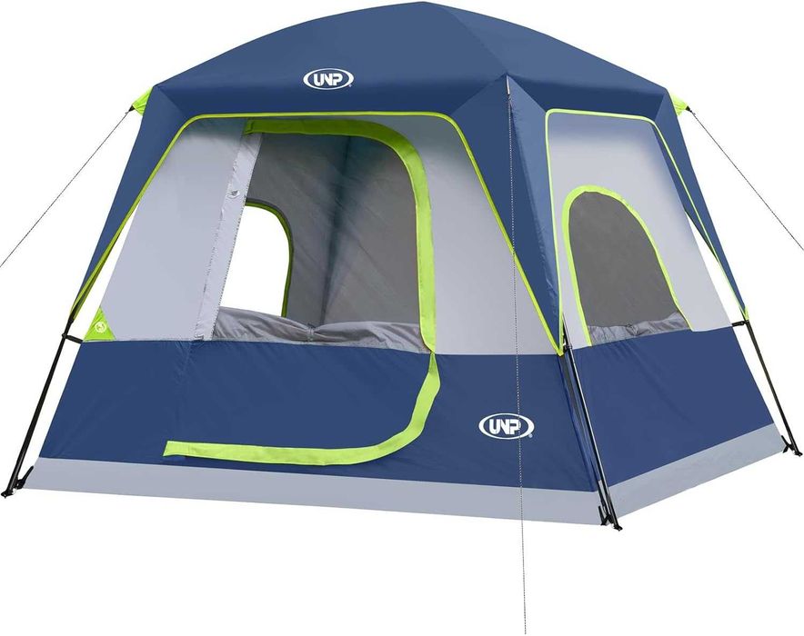Cort de camping UNP pentru 4-8 persoane, impermeabil și rezistent la vânt, cu prelată de ploaie