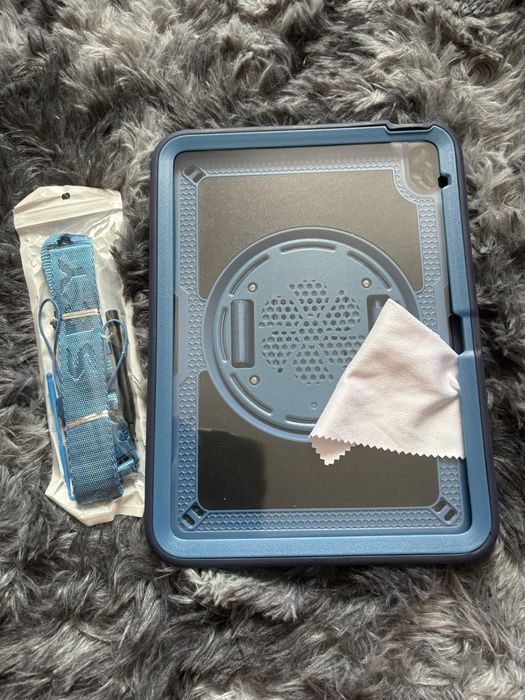 Husă SEYMAC pentru iPad 11" / 10.9" Rotativă 360° cu Curea și Protecție Ecran – Albastru