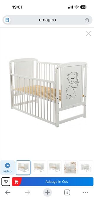 Pătuț din lemn BabyNeeds