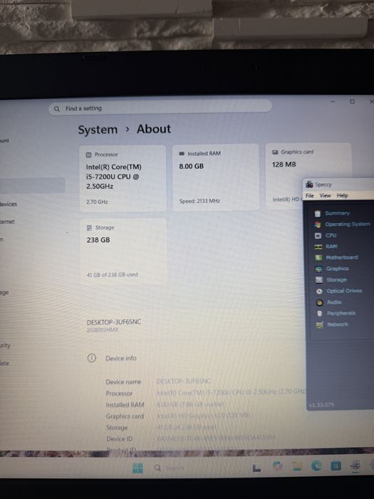 Laptop Lenovo ThinkPad L570- 15.6 FHD- core i5 - 8Gb ddr4 - 256 Gb Ssd - widows 11 - tst Iluminata