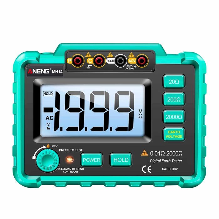 Tester Rezistență Împământare ANENG MH14, Megohmmetru Digital , Afișaj Electronic