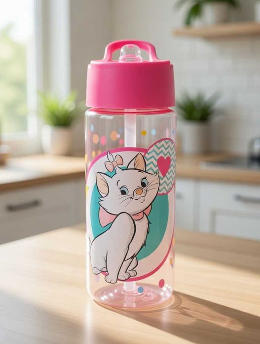 Детски бамбукови съдове / шише с твърда сламка