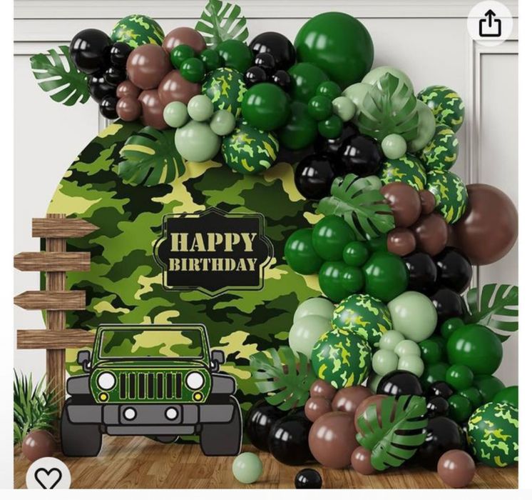 Оформление фото зоны шарами  .