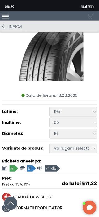 4. Anvelope Vara Continental Ecocontact 6