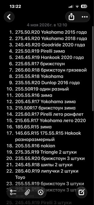 Шины от R15 до R21