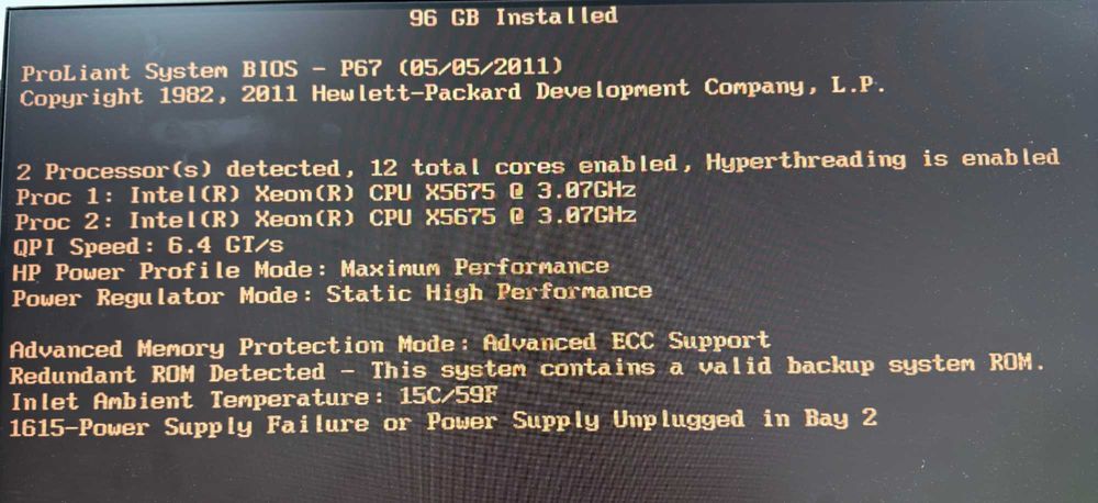Server HP ProLiant DL380 G7 - 96GB RAM - Intel Xeon X5675 3.07GHz