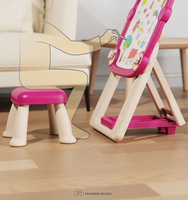 Доска мольберт+ стулья для рисования для детей