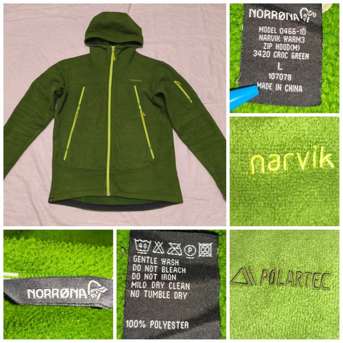 Polar Norrona Narvik Polartec mărime L bărbat gluga fermoar calduros