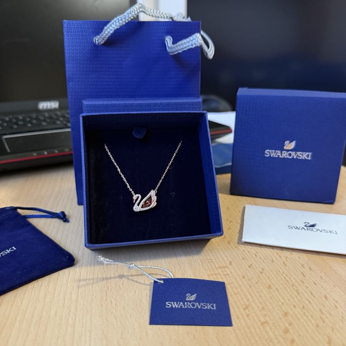 Lantisor Swarovski Dancing Swan Rose/Gold