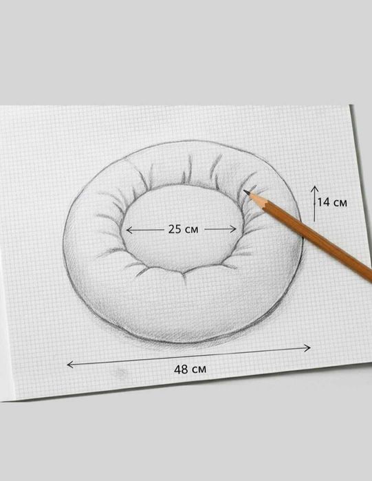 Лежанка "Пончик" для кошек и собак мелких пород