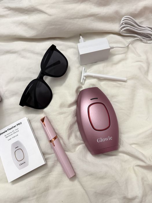ЧИСТО НОВ комплект фотоепилатор+депилатор за вежди GLOWIE FLASHER PRO