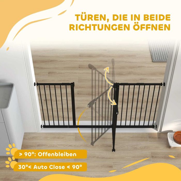 Защитна врата PawHut за кучета, 74-147,5 см, с 3 различни разширения