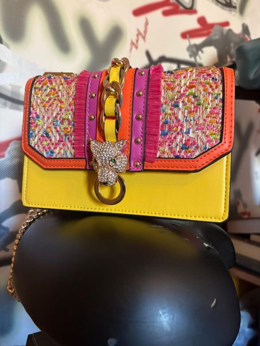 Ефектна дамска чанта ALDO с верижка и туид (Като нова!)