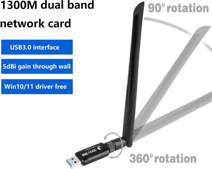 CORN 1200Mbps USB Wifi адаптер за компютър