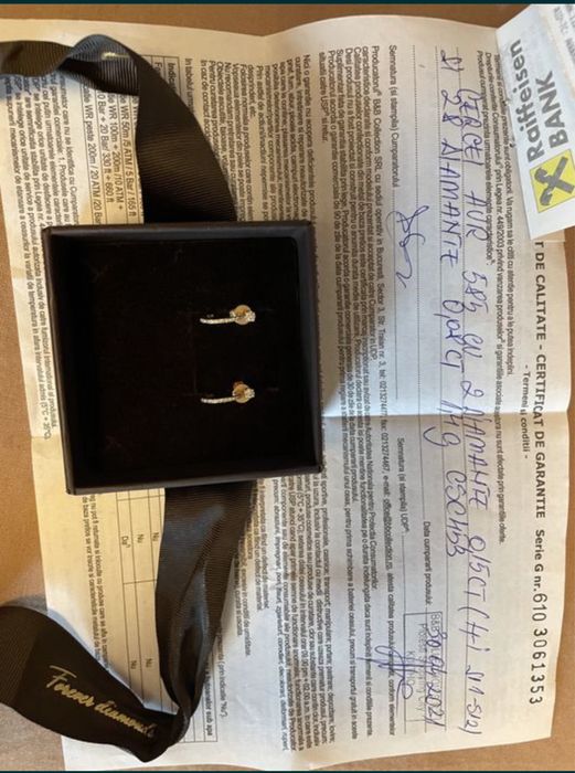 Cercei KULTHO aur galben + diamante