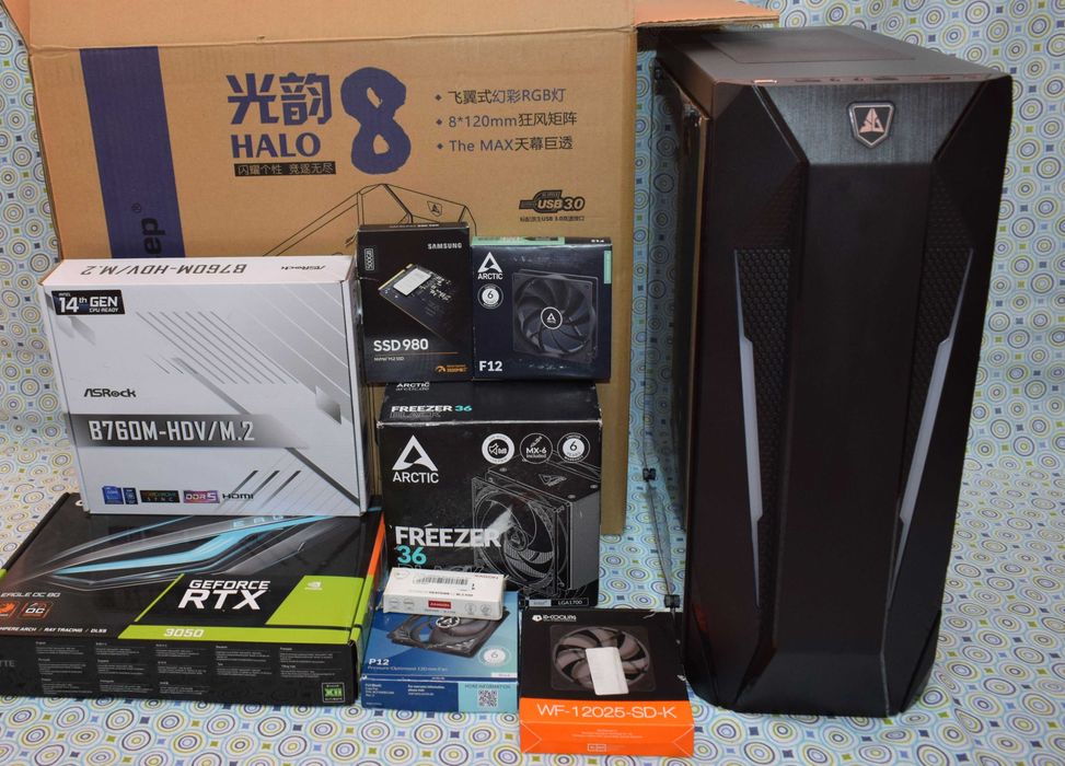pc gaming I5 12400 RTX 3050 8G SSDM2 16GDDR5 2.5GbLAN RGB 80+gold