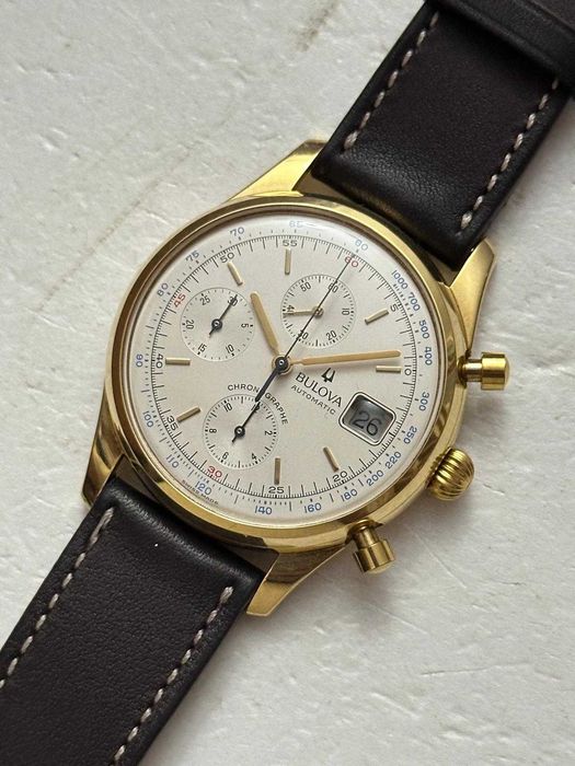 CEAS AUR 18K - BULOVA - Ref. 13366 - Automatic - Chronograph - 38mm - 18g. - Vintage - De colectie - Rar - NOS !