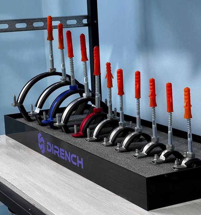 Хомут для труб с болтом и гайкой от Ø20-23 мм 1/2" до Ø160-165 мм 6"