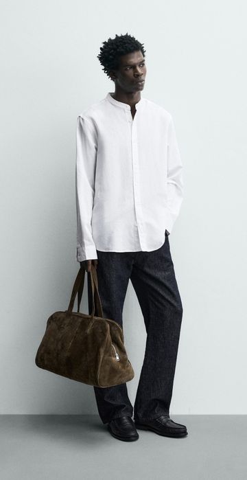 Рубашка Relaxed Fit из льна и хлопка