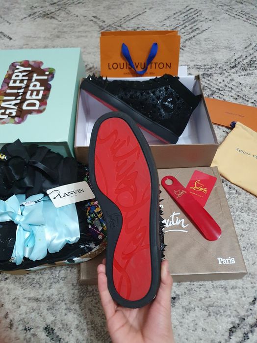 Christian Louboutin Black Sneakers Long Spikes