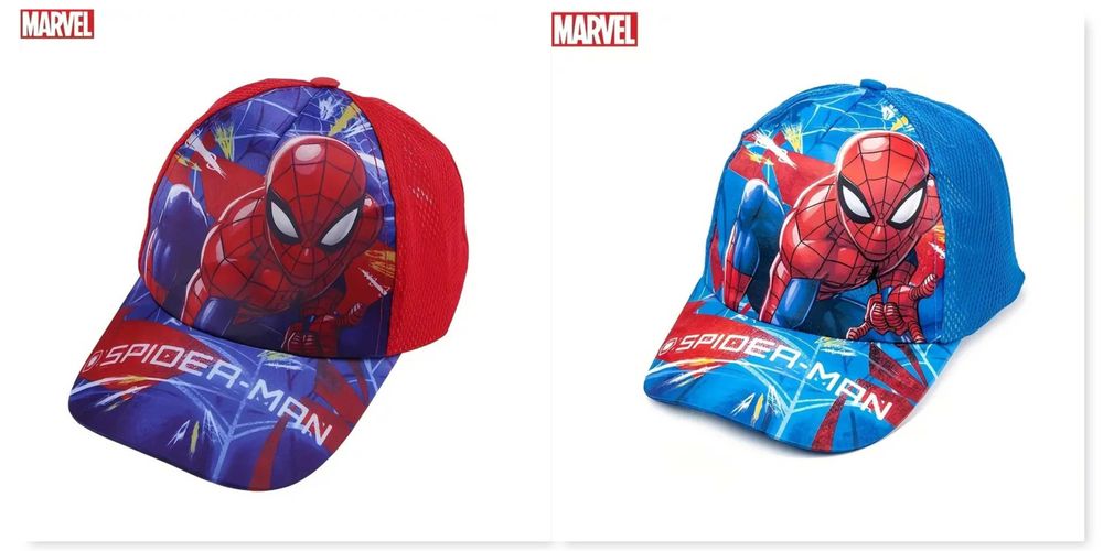 Нова детска шапка с козирка Spider-Man (Спайдърмен) в червен или син цвят
