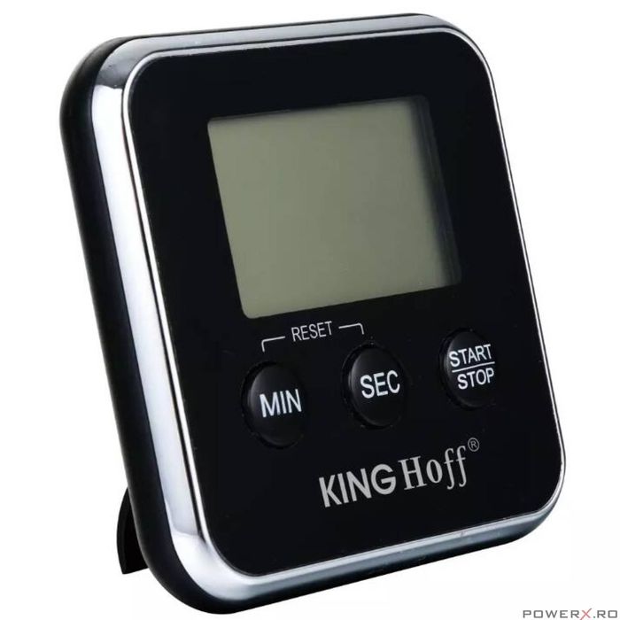 Cronometru de bucatarie, negru, electric, prindere magnetica, Kinghoff