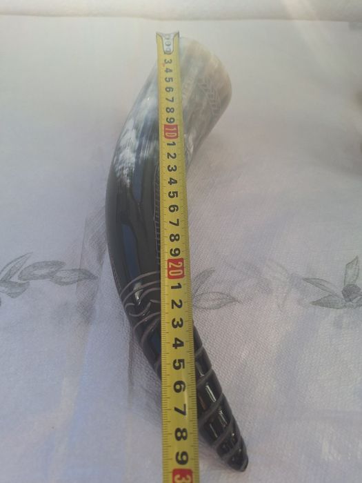 Гравирана чаша от естествен рог