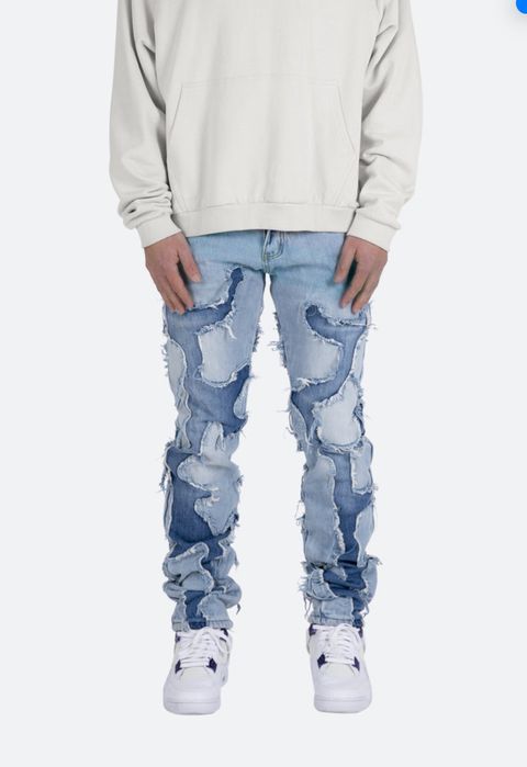 Blugi MNML, Model : D423 Cracked Straight Denim