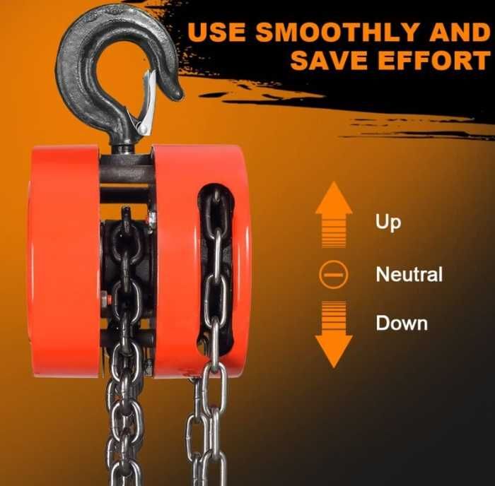 Ръчна верижна Лебедка с верига 3 метра - 1 тон ,2 тона и 3 тона
