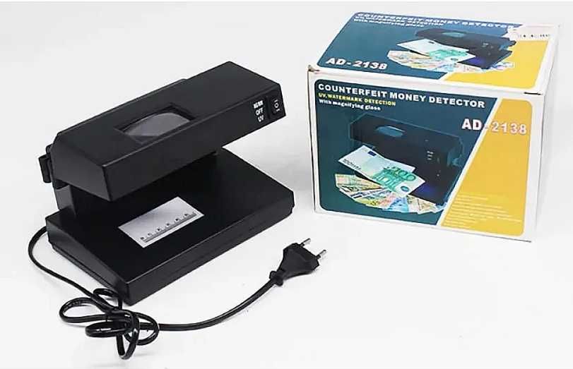 Професионален UV Детектор за банкноти и документиAD-2138 с Лупа