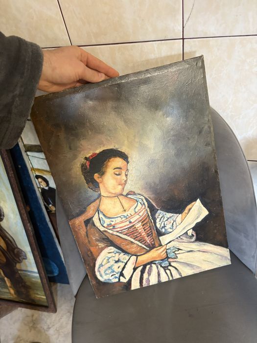 Set 6 tablouri pictate manual ulei  cimpoesu 249 Lei bucata