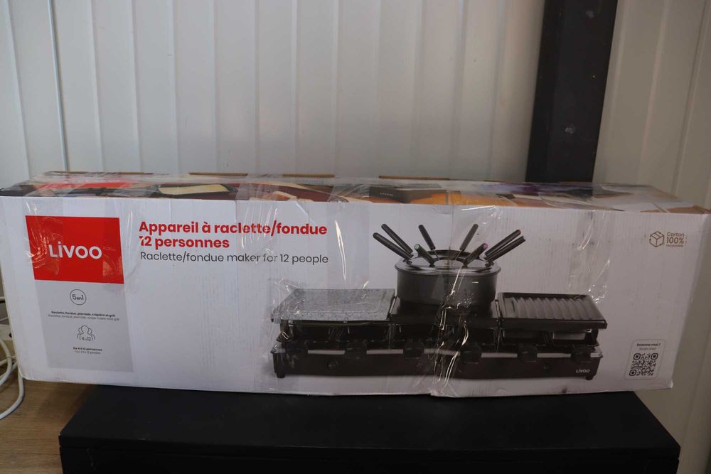 Livoo - Машина за раклет/фондю за 12 души - 5 в 1, мощност 1650 W