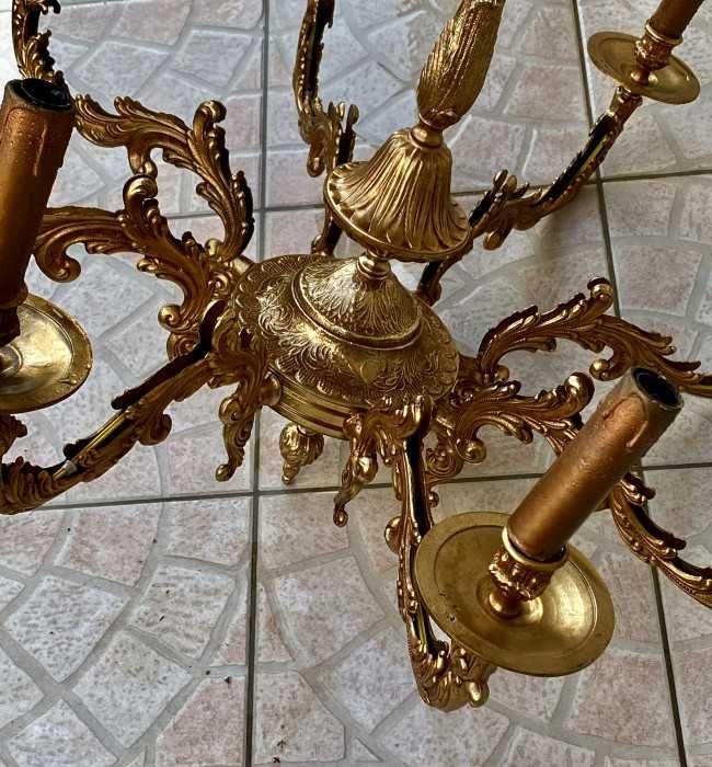 Spectaculos candelabru francez-8 brate-bronz masiv d ore-Franta