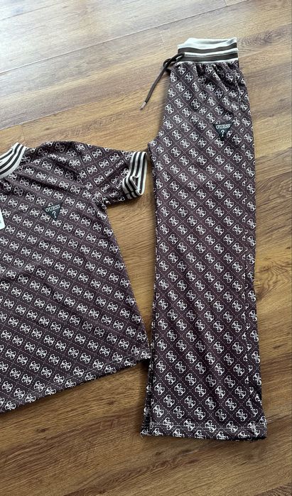 Дамски,памучен комплект GUESS в кафяво