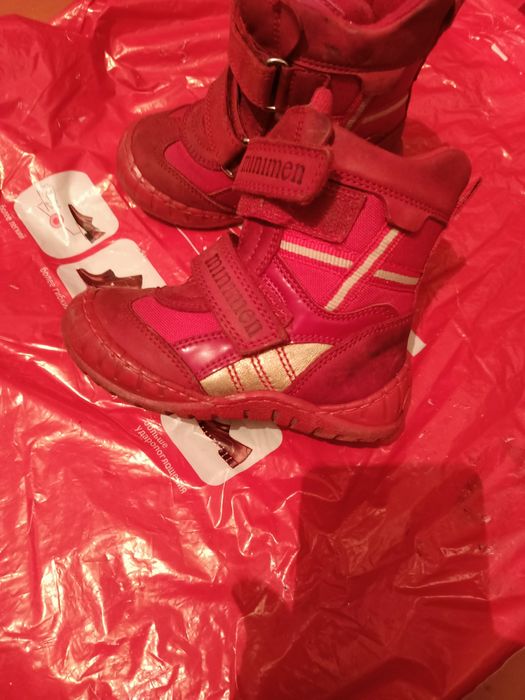 Ботиночки кожаные зимние теплые на девочку 22 размера фирменные