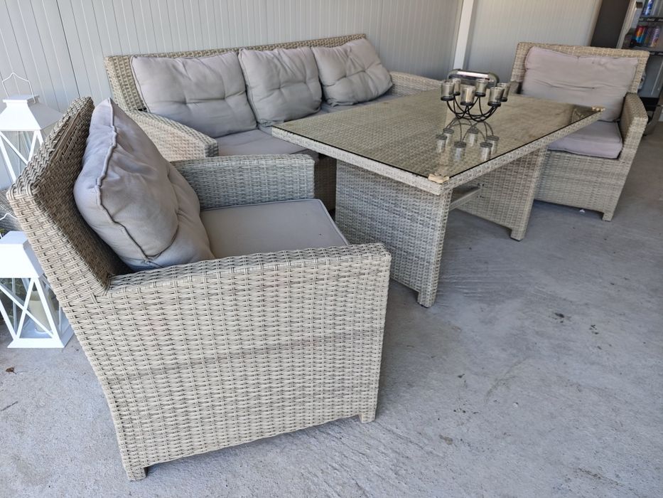 Mobilier terasa ratan masa 2 fotolii si 2 tabureti