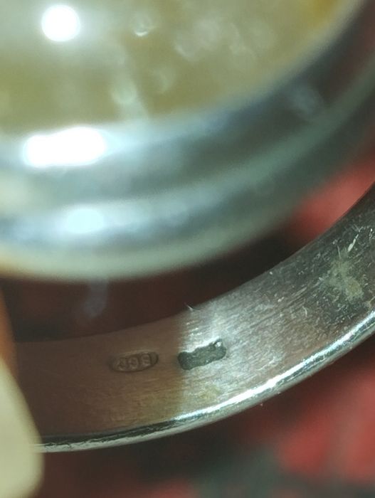 Inel din argint cu piatră naturală cuarț rutil gold