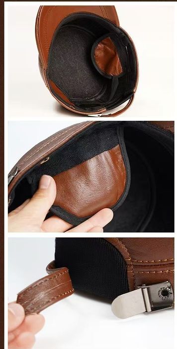 мужская кепка Jeep  из 100% натуральной кожи шапка мужской кажанная