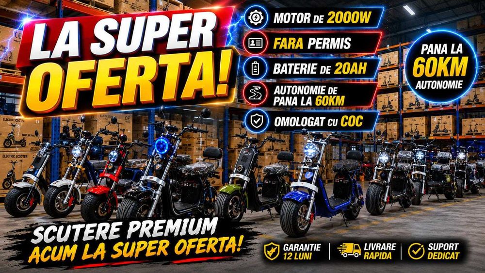 Electric Scuter Harley City, cu garantie, NOU, Inmatriculabil