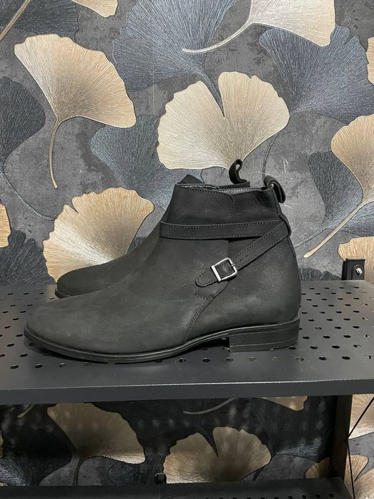Чёрный натуральный нубук сапоги