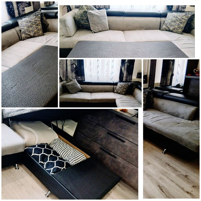 Vând Colțar în L Gri superb