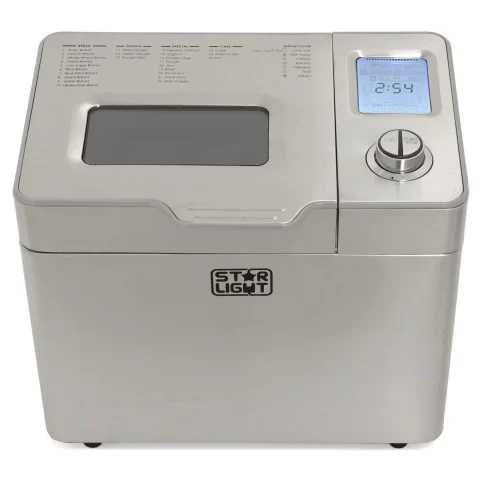 Masina de paine Star-Light MPD-550SS, 12 programe, 550W, Display, Control Digital, Compartiment seminte, Inox