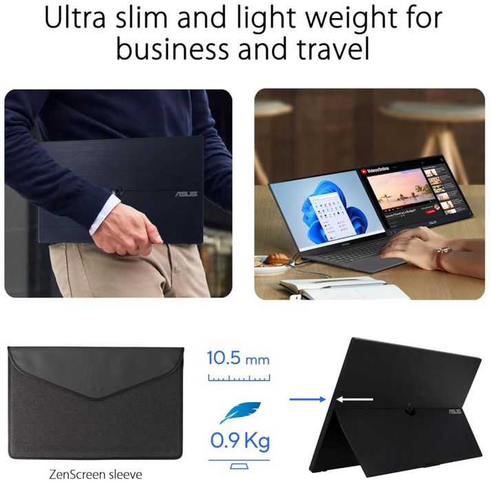 Monitor portabil USB 15.6" ASUS ZenScreen MB16ACV + stand (ca nou)