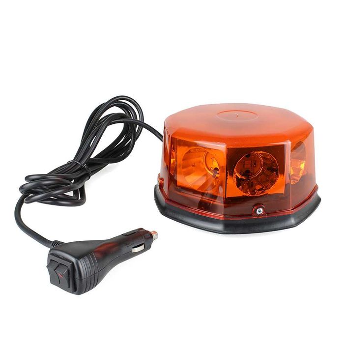 Girofar LED auto 12-24V cu magnet și mufă brichetă – lampă semnalizare camion/utilaje