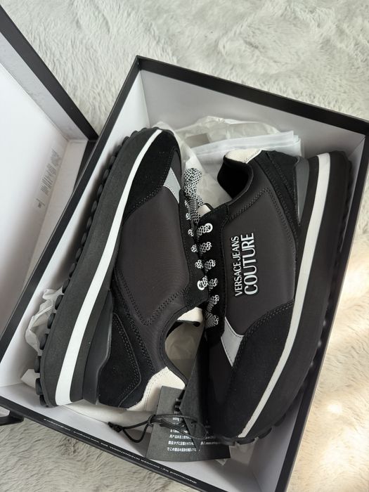 Versace Jeans Couture Fondo Spyke sneakers negru cu alb marimea 42 noi originali