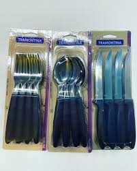 Нож, вилица или лъжица Сет 3 броя Прибор Tramontina (Бразилия) - сини